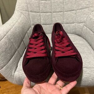 Melissa Burgundy Sneakers with Red Laces